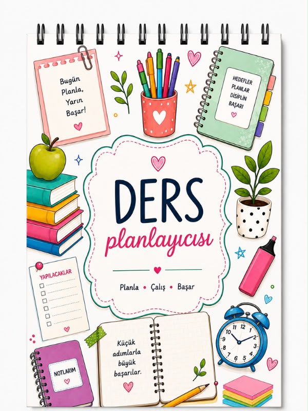 Ders Planlayıcısı - Ödev Defteri- Ders Ajandası - Ders Takip Çizelgesi